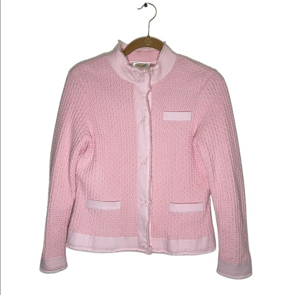 Talbots Textured Cotton Cardigan Size Small. GUC magnetic button front. - Picture 5 of 13